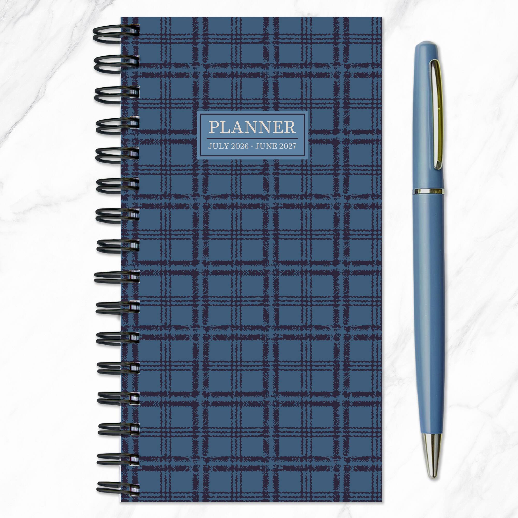 TF Publishing Small 2026-27 Royal Plaid Weekly Monthly Planner